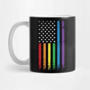 LGBT Rainbow American Flag | LGBTQ 4th of July | Gay Pride Month Mug